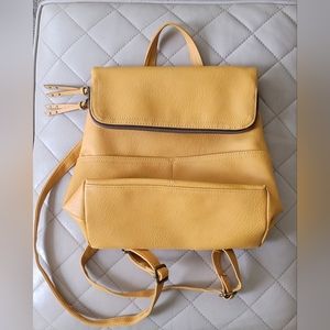 Faux leather mustard back pack